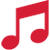 An icon showing a musical note